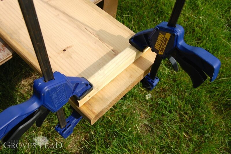 Clamps hold wood together while drilling
