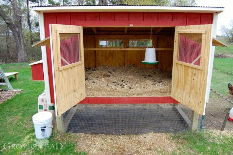 Our chicken coop, ready for cleaning
