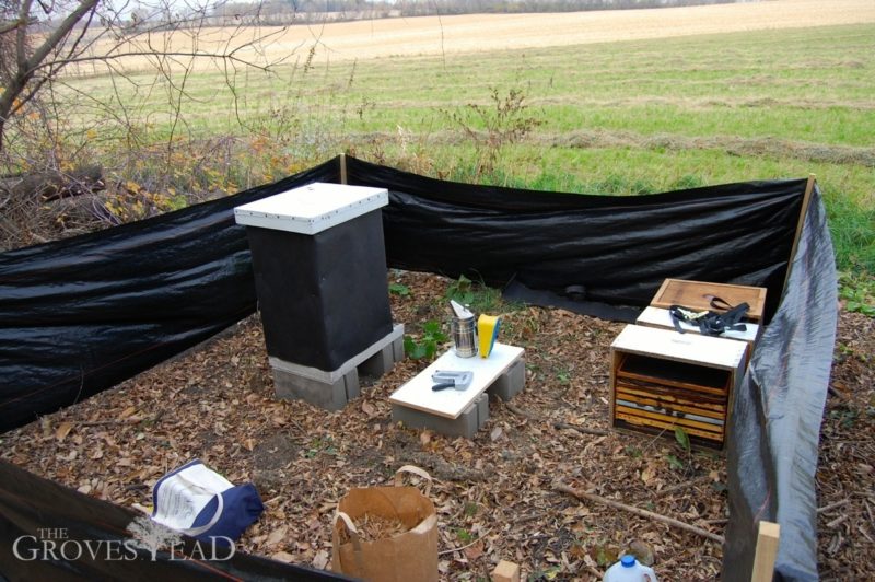 View of the insulated hives