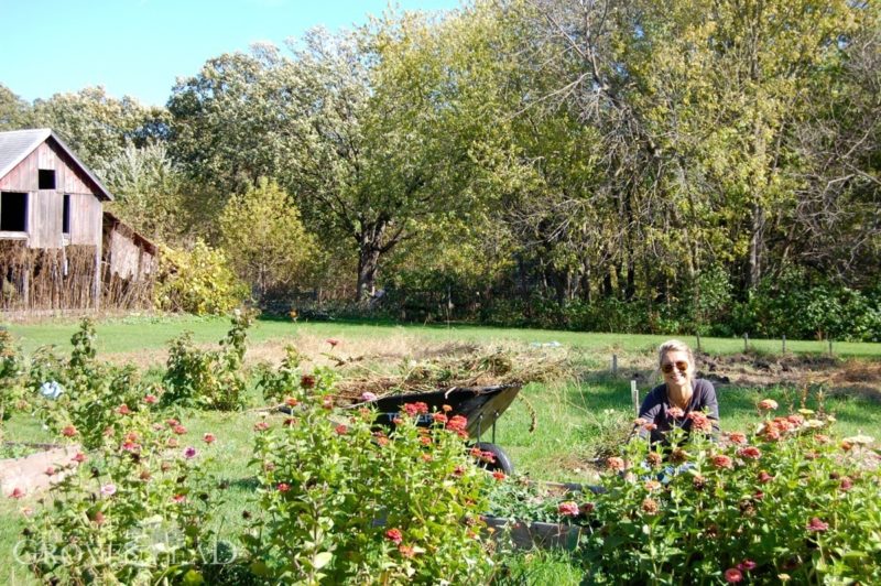 Cleaning up the garden with my favorite people