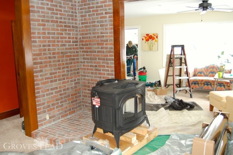 Installing wood stove