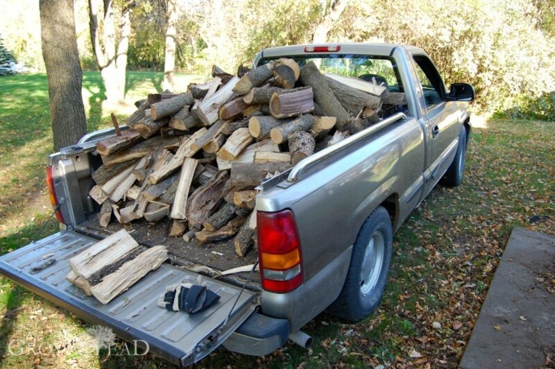 Truckload of split wood