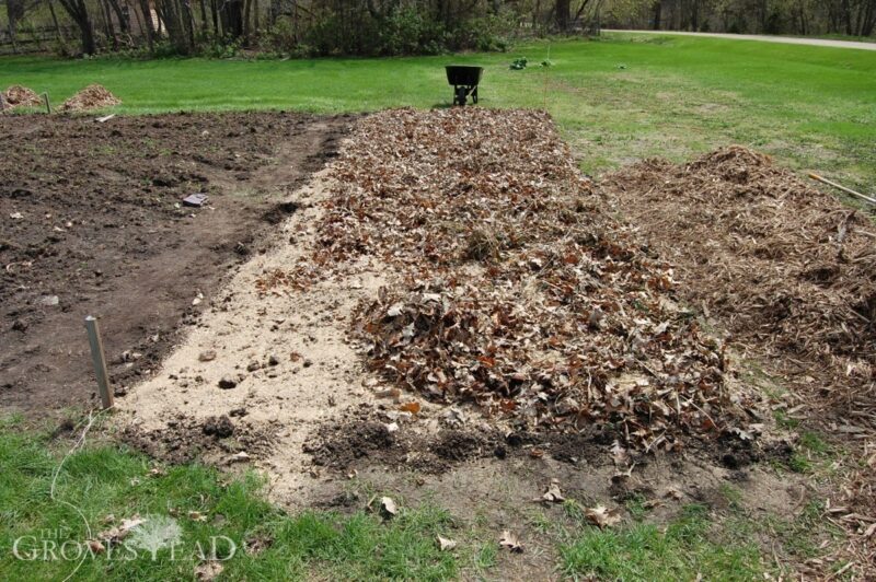 Leaves added to no-till plot