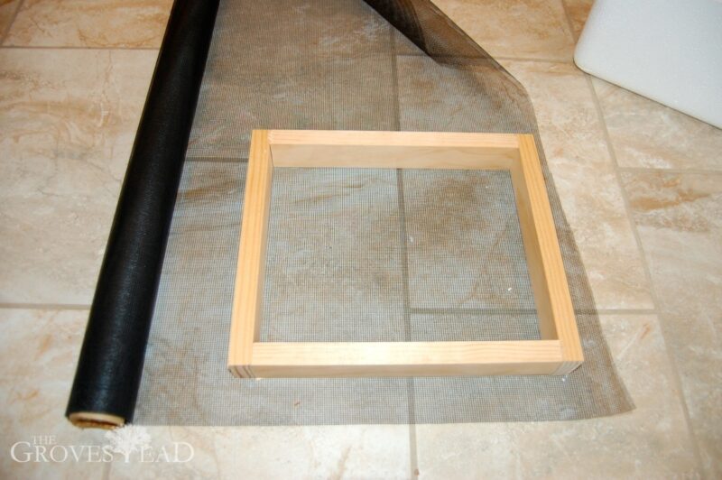 Cut out screen to fit the frame