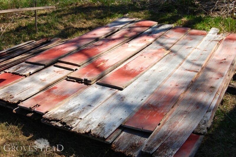 Weathered barnwood siding