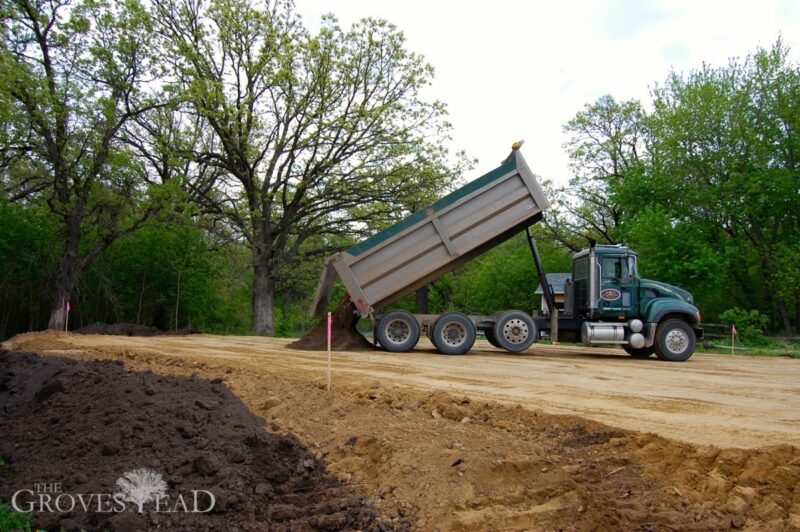 Dumping sand