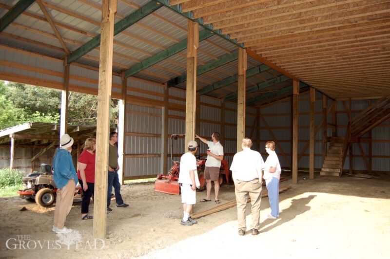 Inside of the barn